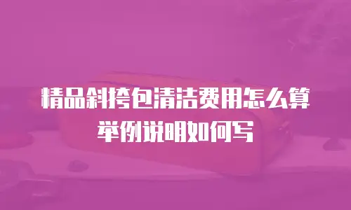 精品斜挎包清洁费用怎么算举例说明如何写