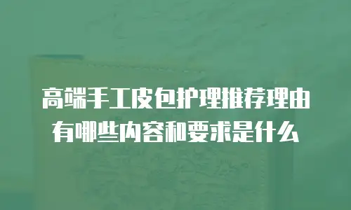 高端手工皮包护理推荐理由有哪些内容和要求是什么