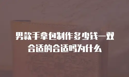 男款手拿包制作多少钱一双合适的合适吗为什么