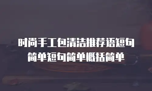 时尚手工包清洁推荐语短句简单短句简单概括简单