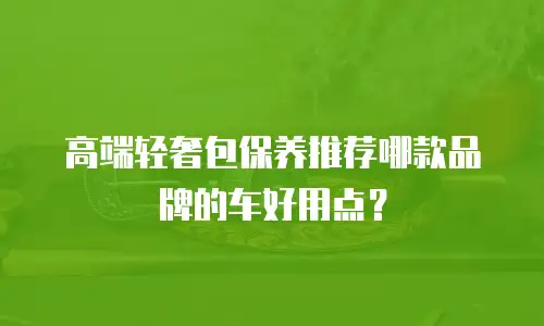 高端轻奢包保养推荐哪款品牌的车好用点？