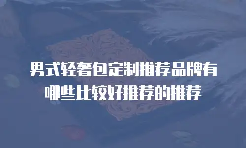 男式轻奢包定制推荐品牌有哪些比较好推荐的推荐