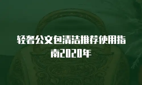 轻奢公文包清洁推荐使用指南2020年