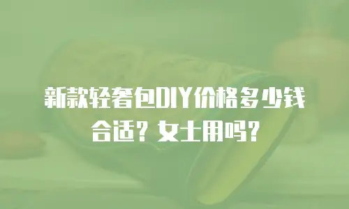 新款轻奢包DIY价格多少钱合适？女士用吗？