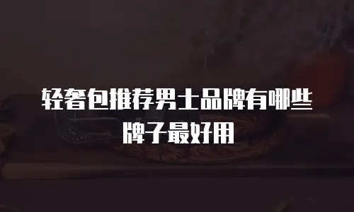 轻奢包推荐男士品牌有哪些牌子最好用