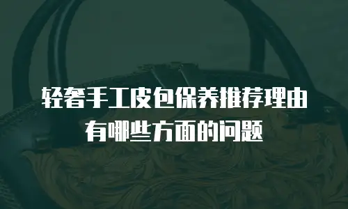 轻奢手工皮包保养推荐理由有哪些方面的问题