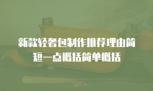 新款轻奢包制作推荐理由简短一点概括简单概括