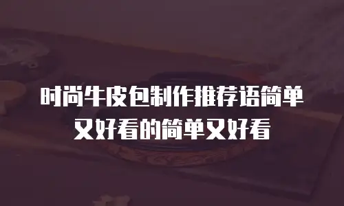 时尚牛皮包制作推荐语简单又好看的简单又好看