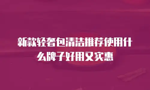 新款轻奢包清洁推荐使用什么牌子好用又实惠