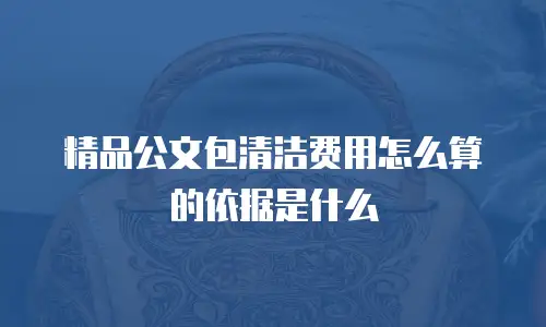 精品公文包清洁费用怎么算的依据是什么