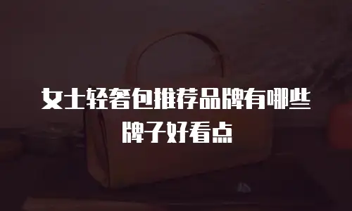 女士轻奢包推荐品牌有哪些牌子好看点