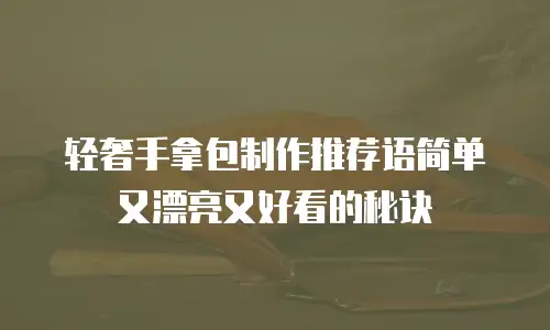 轻奢手拿包制作推荐语简单又漂亮又好看的秘诀