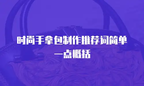 时尚手拿包制作推荐词简单一点概括
