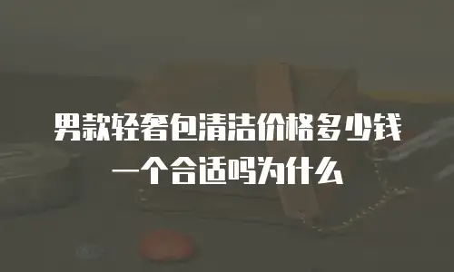 男款轻奢包清洁价格多少钱一个合适吗为什么