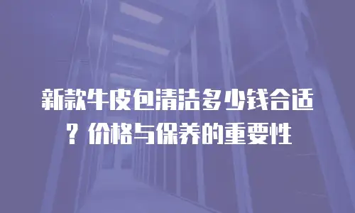 新款牛皮包清洁多少钱合适？价格与保养的重要性