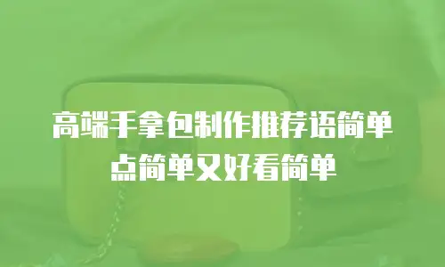 高端手拿包制作推荐语简单点简单又好看简单