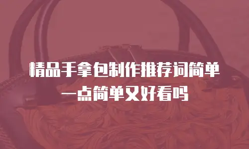 精品手拿包制作推荐词简单一点简单又好看吗