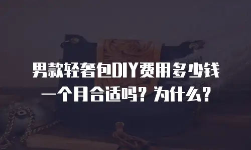 男款轻奢包DIY费用多少钱一个月合适吗？为什么？