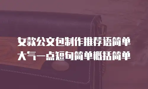 女款公文包制作推荐语简单大气一点短句简单概括简单
