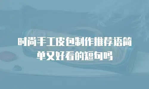 时尚手工皮包制作推荐语简单又好看的短句吗