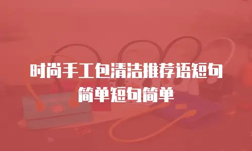 时尚手工包清洁推荐语短句简单短句简单