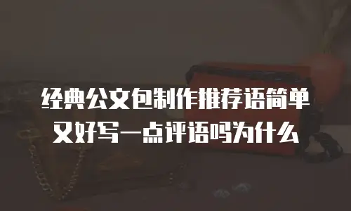 经典公文包制作推荐语简单又好写一点评语吗为什么