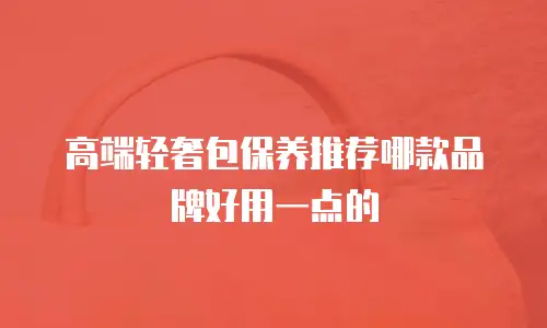 高端轻奢包保养推荐哪款品牌好用一点的