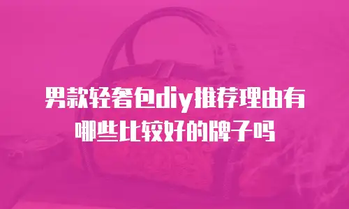 男款轻奢包diy推荐理由有哪些比较好的牌子吗
