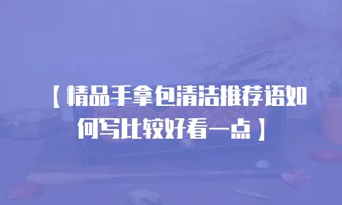 【精品手拿包清洁推荐语如何写比较好看一点】