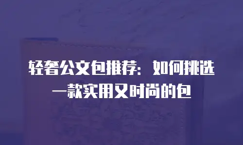 轻奢公文包推荐：如何挑选一款实用又时尚的包