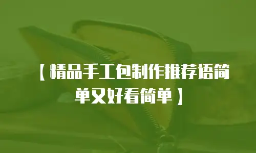 【精品手工包制作推荐语简单又好看简单】