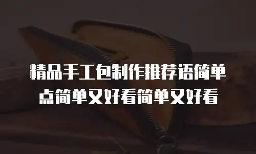 精品手工包制作推荐语简单点简单又好看简单又好看