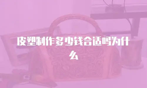 皮塑制作多少钱合适吗为什么