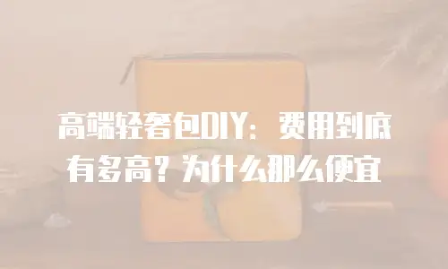 高端轻奢包DIY：费用到底有多高？为什么那么便宜