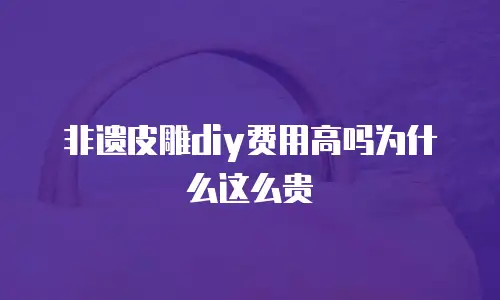 非遗皮雕diy费用高吗为什么这么贵