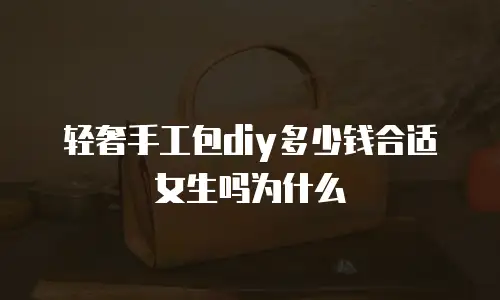 轻奢手工包diy多少钱合适女生吗为什么