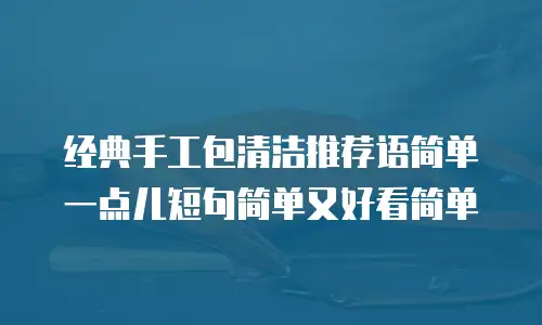 经典手工包清洁推荐语简单一点儿短句简单又好看简单