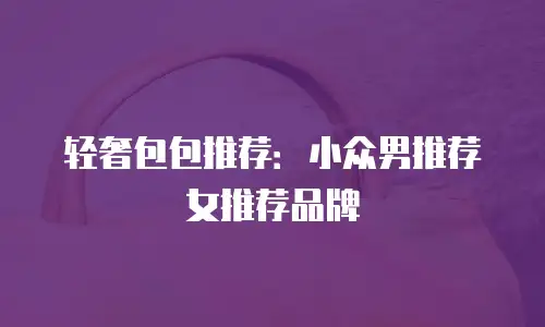 轻奢包包推荐：小众男推荐女推荐品牌