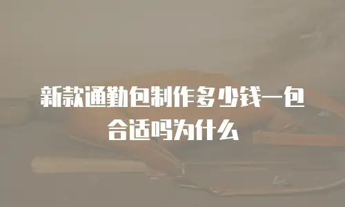 新款通勤包制作多少钱一包合适吗为什么