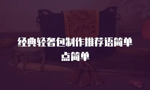 经典轻奢包制作推荐语简单点简单