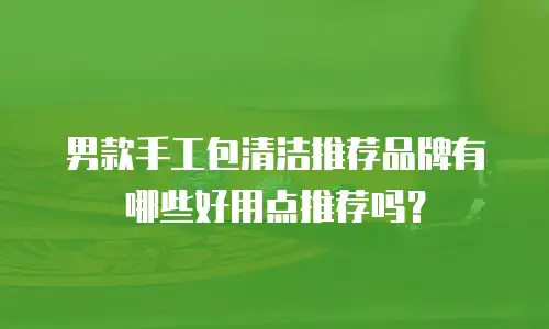 男款手工包清洁推荐品牌有哪些好用点推荐吗？