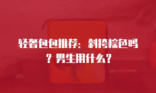 轻奢包包推荐：斜挎棕色吗？男生用什么？
