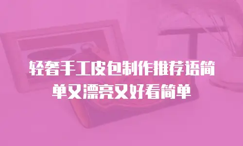轻奢手工皮包制作推荐语简单又漂亮又好看简单