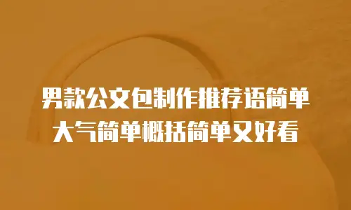 男款公文包制作推荐语简单大气简单概括简单又好看
