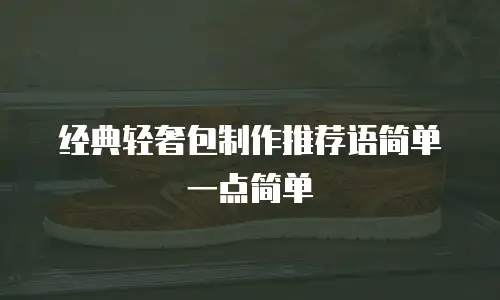 经典轻奢包制作推荐语简单一点简单