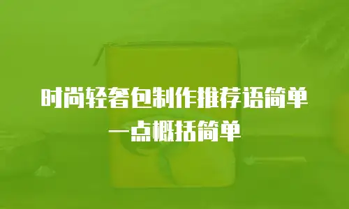 时尚轻奢包制作推荐语简单一点概括简单