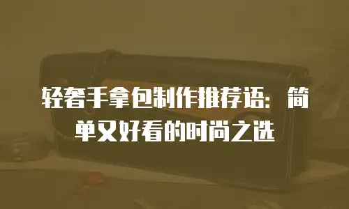 轻奢手拿包制作推荐语：简单又好看的时尚之选