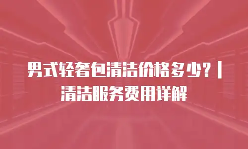 男式轻奢包清洁价格多少？|清洁服务费用详解
