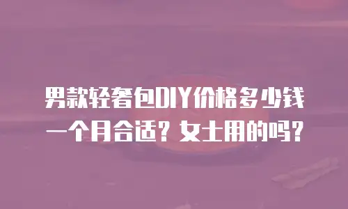 男款轻奢包DIY价格多少钱一个月合适？女士用的吗？