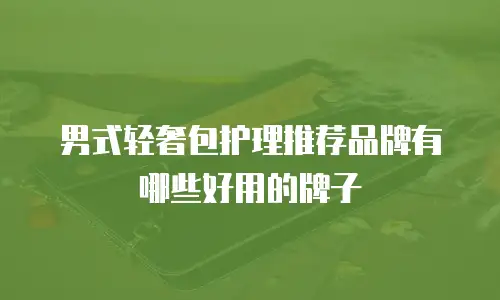 男式轻奢包护理推荐品牌有哪些好用的牌子